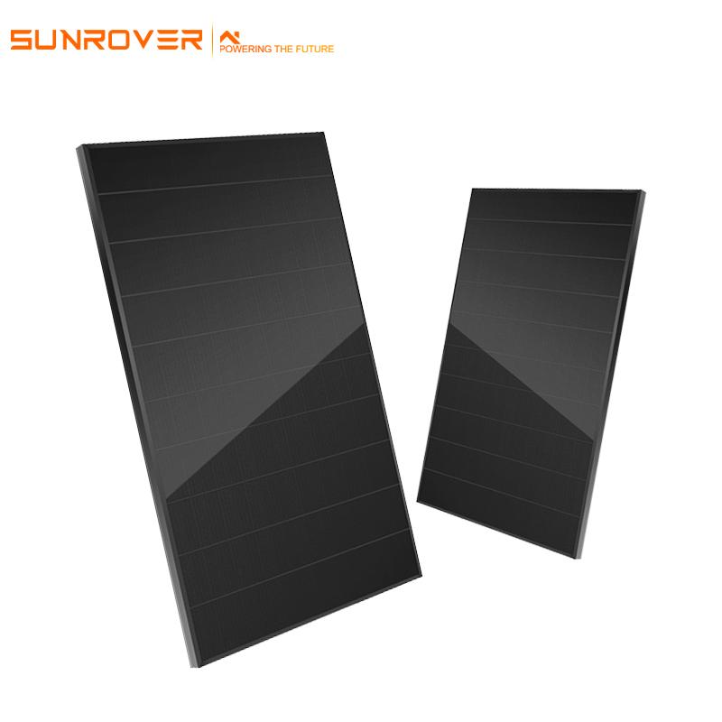 full black shingled solar panels