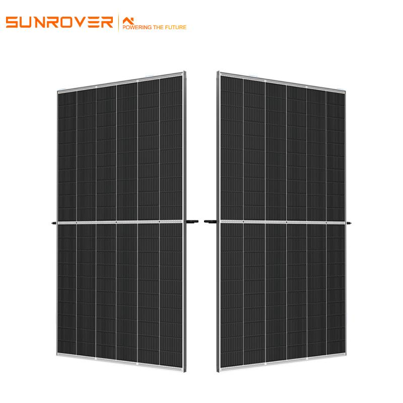 Full black solar panel half cut