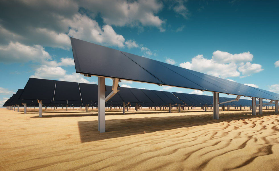 Utility-scale solar plants in desert climates