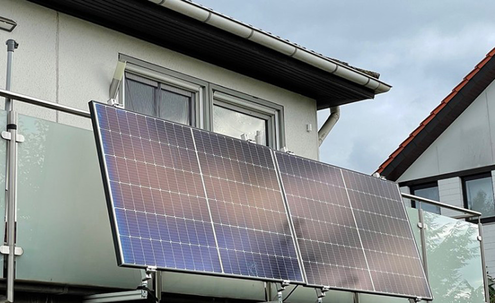 Mini Solar Panel Station On Balcony