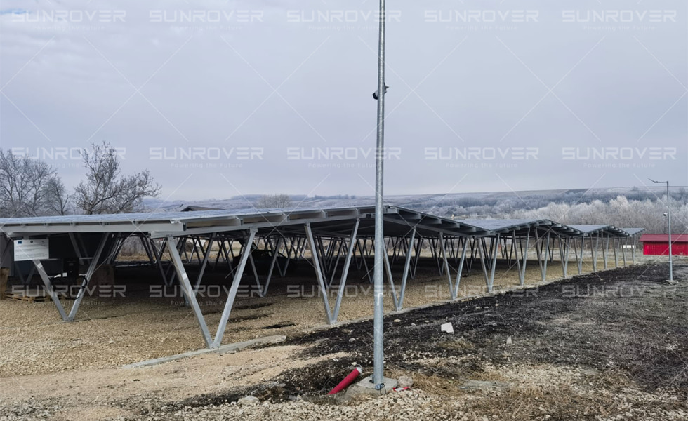 SUNROVER's 250kw on grid & 60kw hybrid Carport system with charging pile from Romanian customer is accomplished.